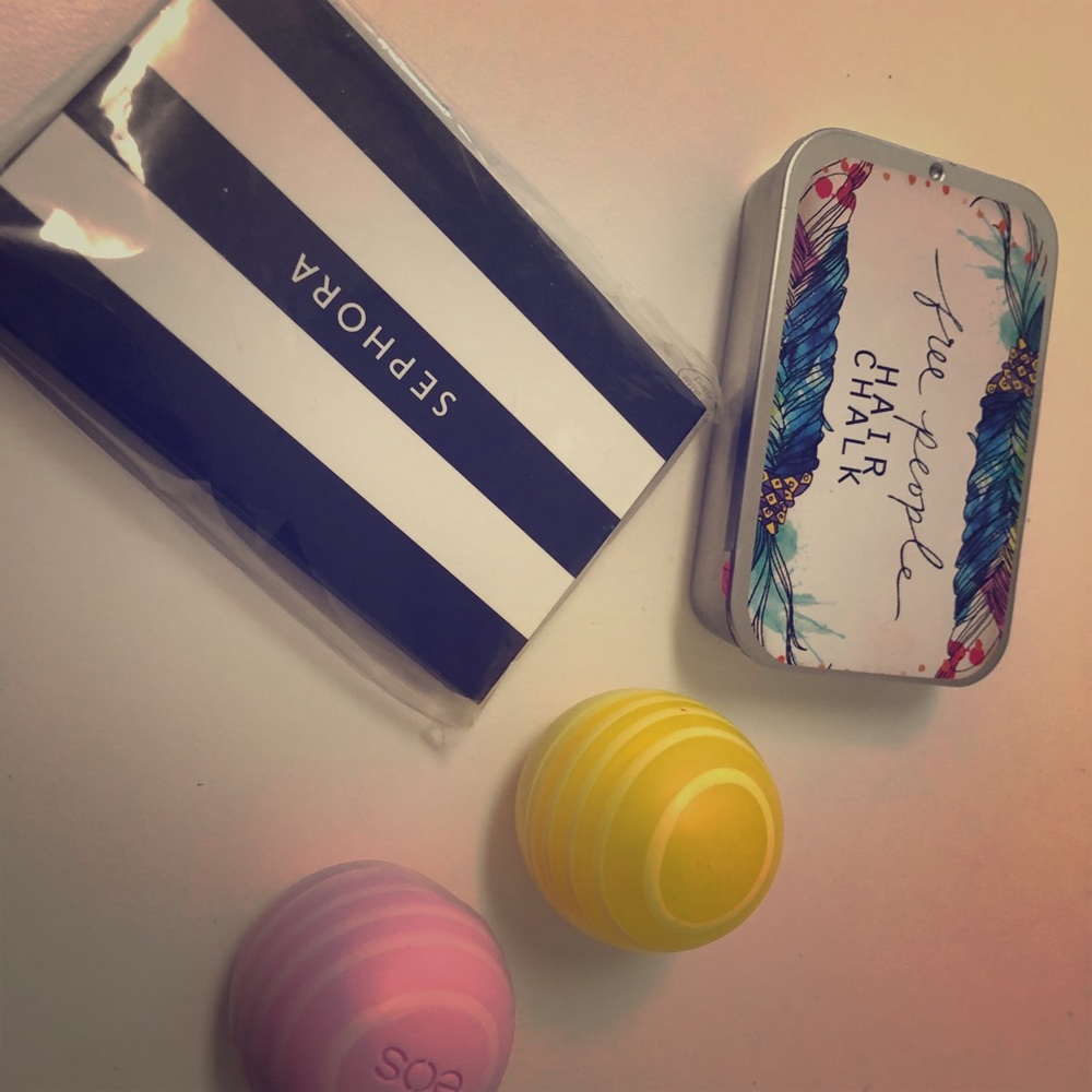 Travel size, Free people hair chalk, mirror & EOS!